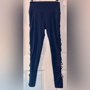 Alo Yoga High Rise Interlace Blue Leggings One Size
